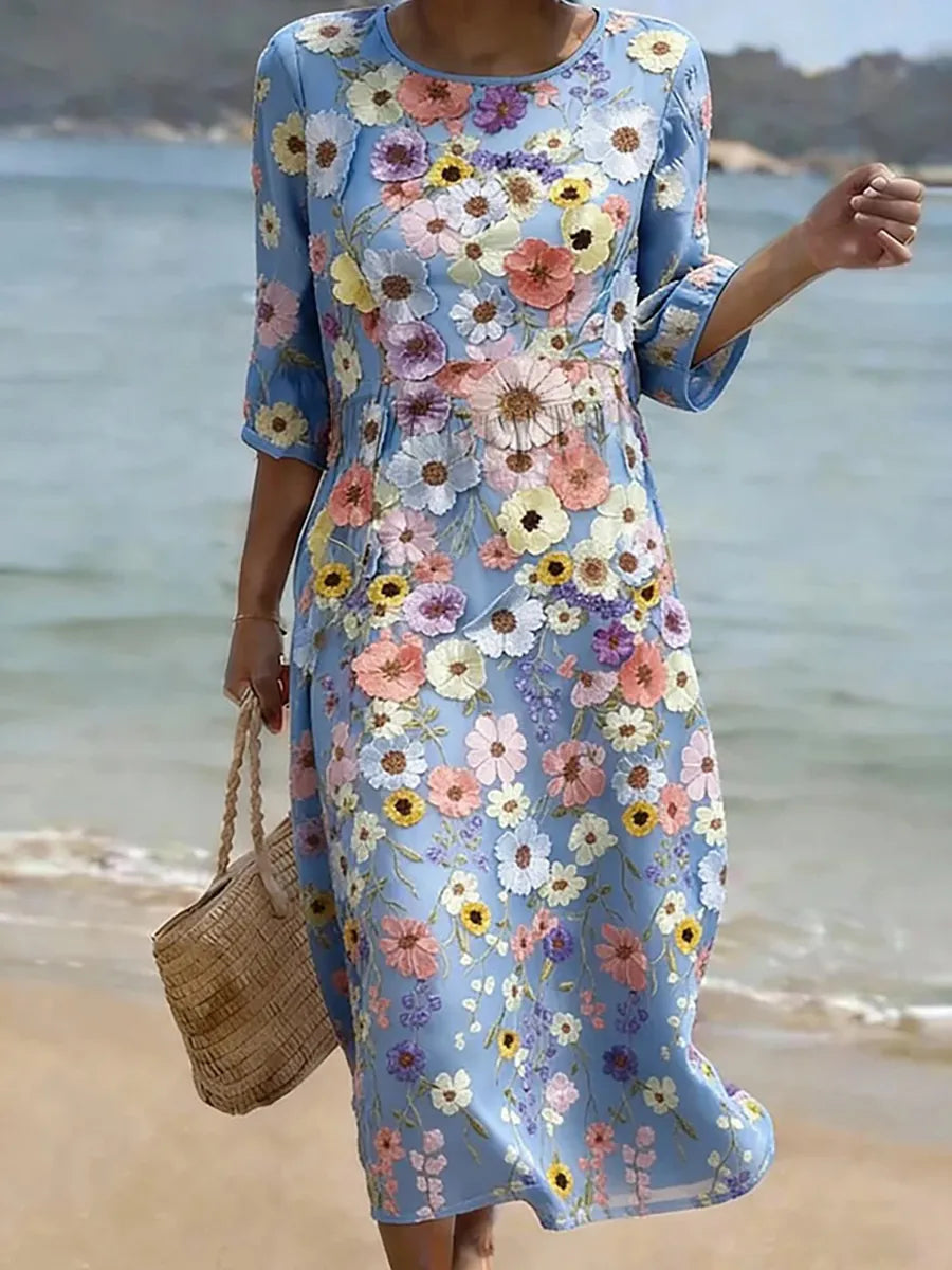 Brooke | Embroidered Floral Dress