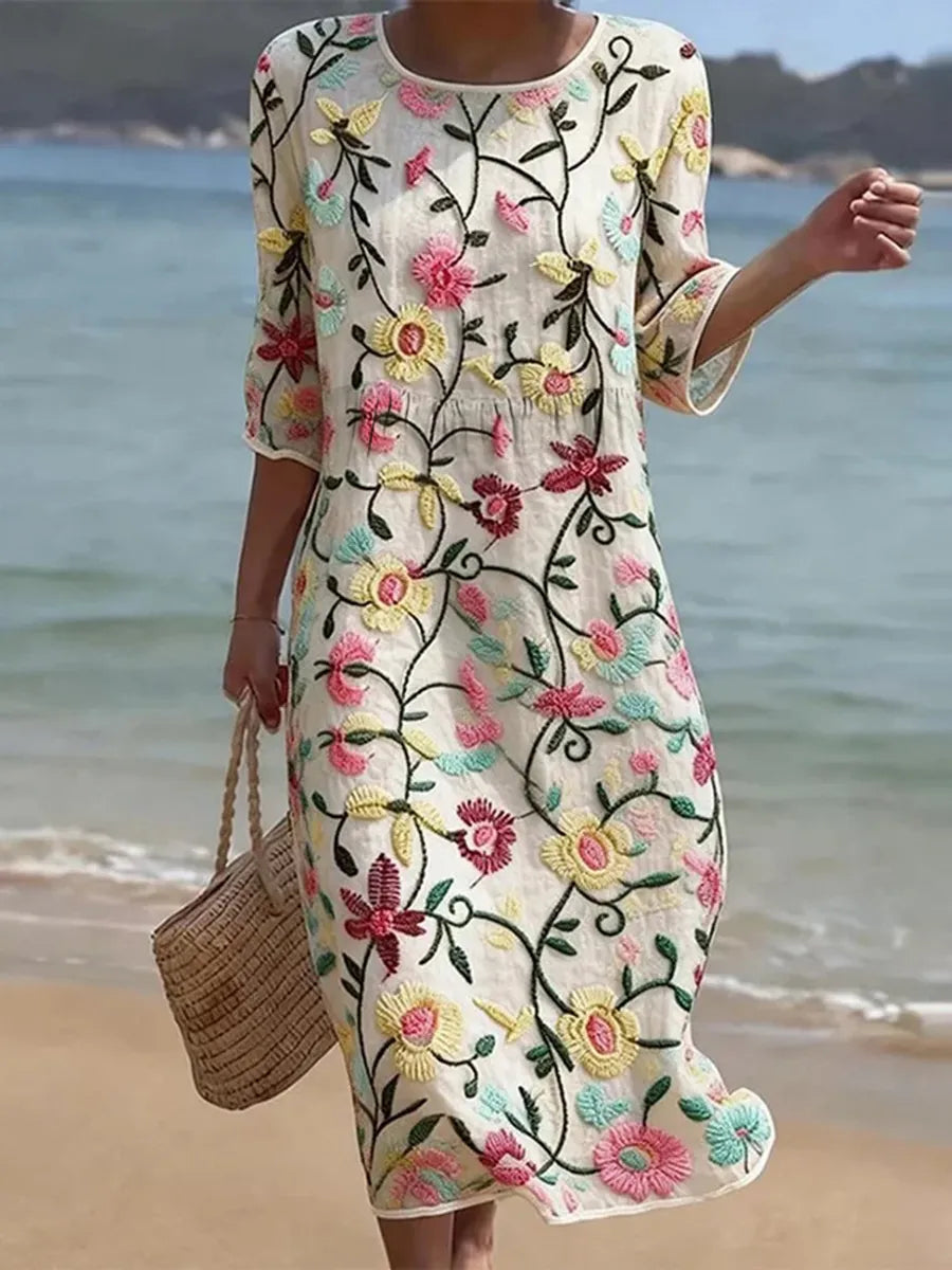 Erica | Embroidered Floral Dress