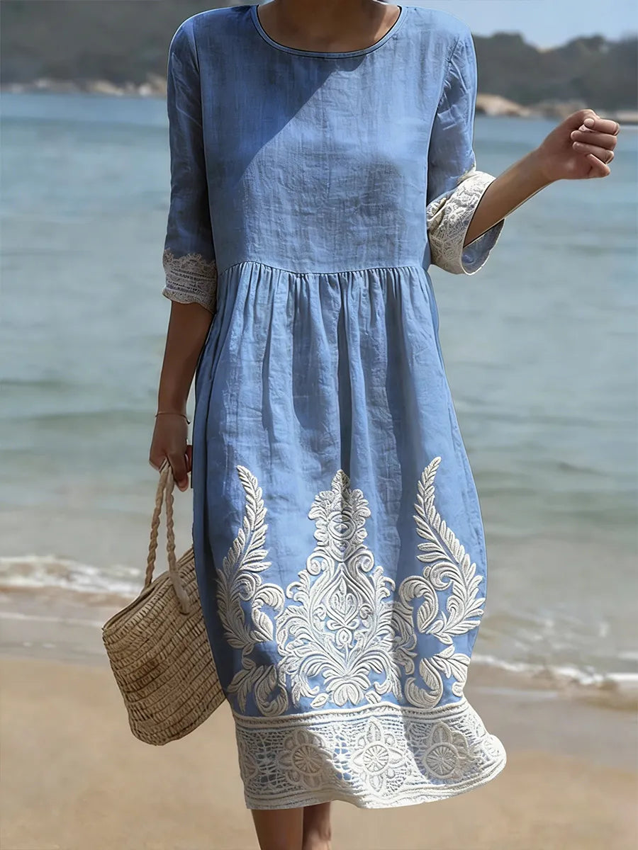 Amber | Embroidered Floral Dress