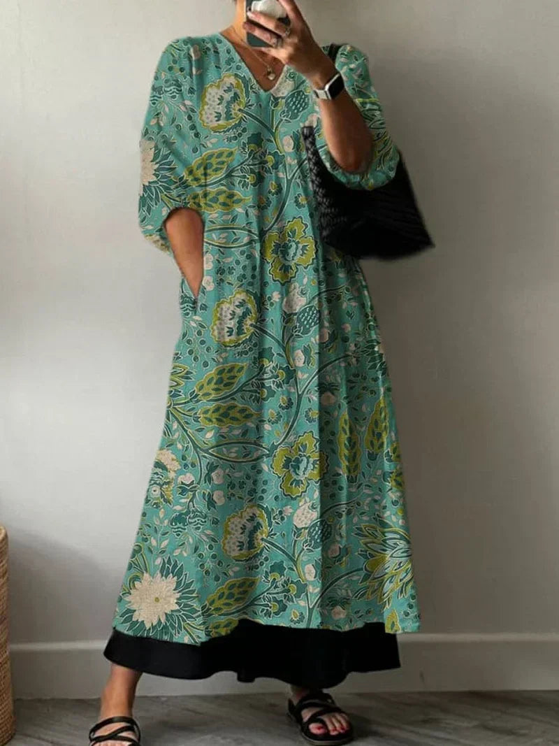 Paula | Elegant Dress with Floral Print