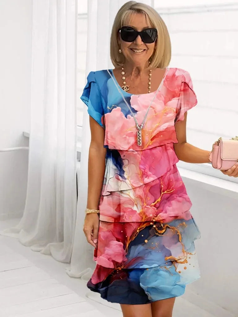 Adèle | Watercolor Bloom Dress