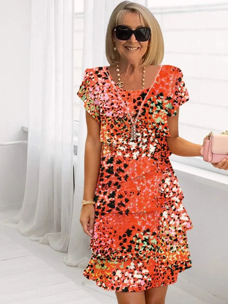 Brigitte | Coral Floral Dress